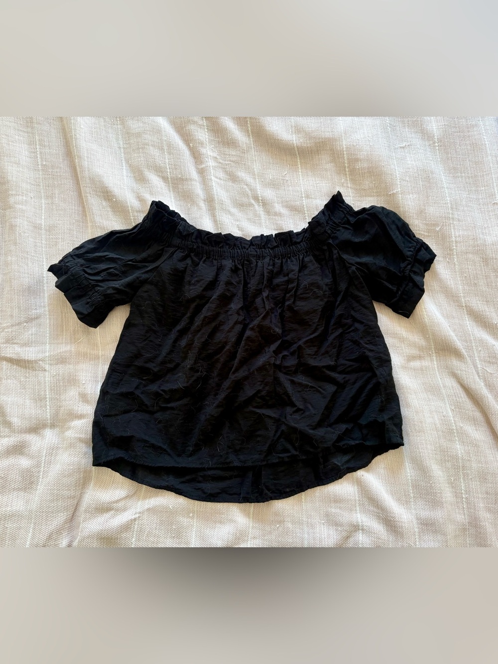 Express Black Off-the-Shoulder Peasant Blouse